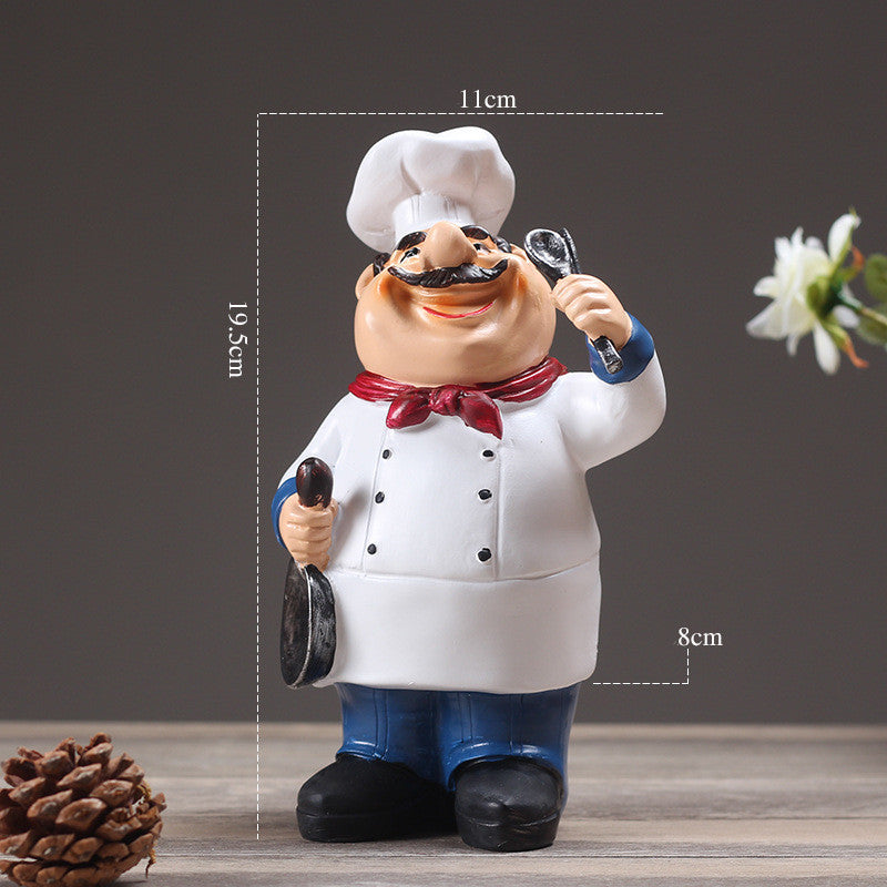 Resin Retro Chef Figurines Home Kitchen Ornaments