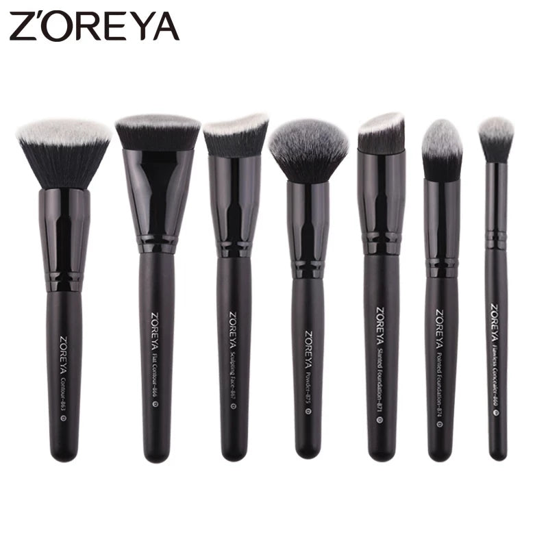 ZOREYA Black Makeup Brush Set